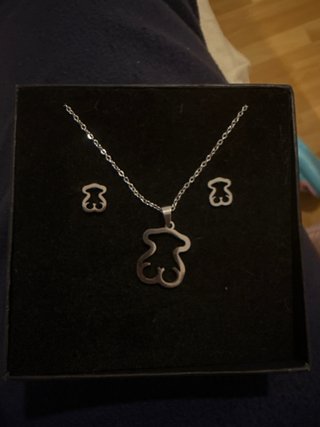 Conjunto Tous Collar y Pendientes Oso Dorado