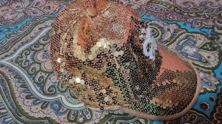 Cappello bambina paillettes oro