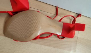 Zapatos tacón rojos tiras finas T38