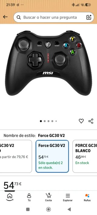 Mando MSI GC30 V2 Inalámbrico