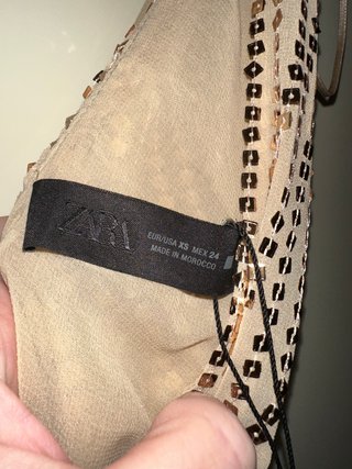 Abito Zara oro con paillettes taglia XS.