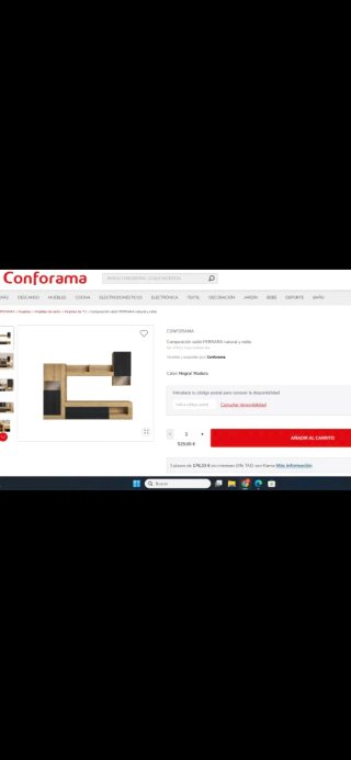 Mueble de salón modular madera y negro