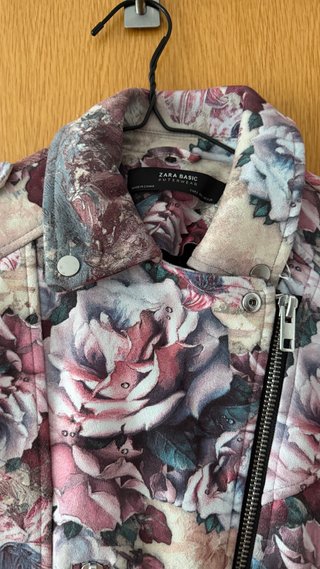 Chaqueta Biker Zara Flores Mujer