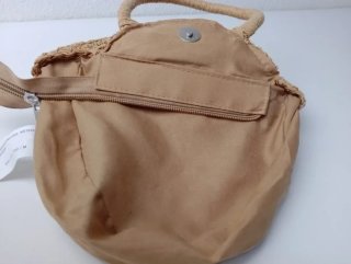 Bolso redondo Lefties rafia beige