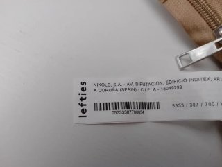Bolso redondo Lefties rafia beige
