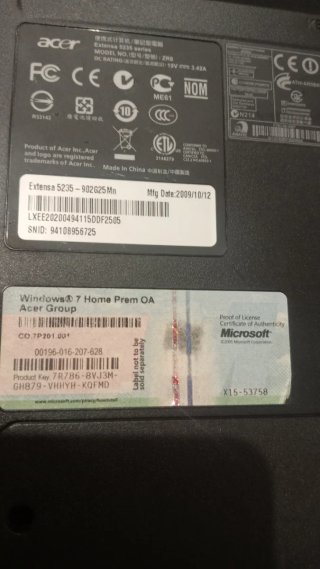 Portátil Acer Extensa 5235