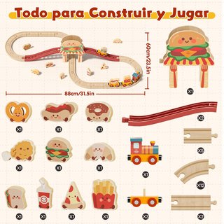 Tren Madera Lehoo Burger & Fries Lehoo Castle