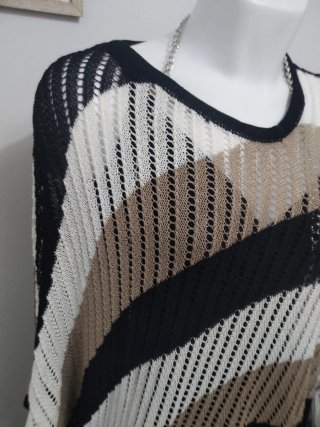 Jersey calado punto rayas