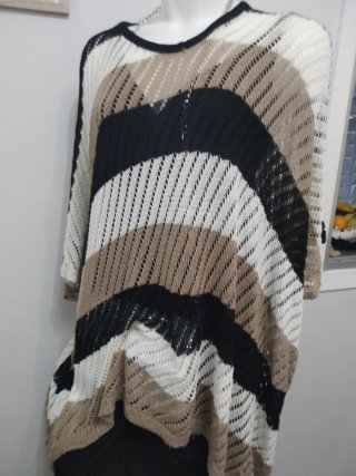 Jersey calado punto rayas