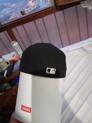 Gorra bordada negra con pájaro y flores
