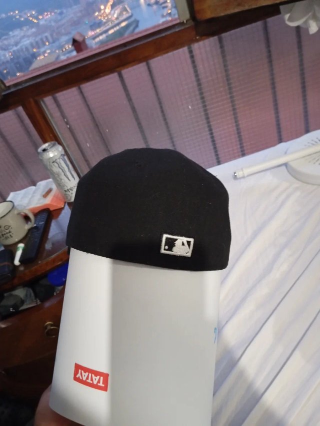 Gorra bordada negra con pájaro y flores
