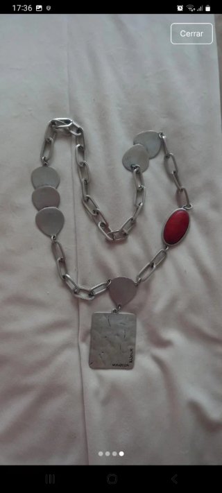 Collar Mantra Plata y Rojo
