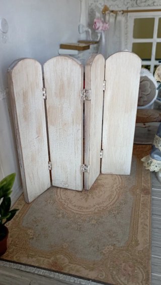 Separé paravento casa bambole Shabby Chic 1:12