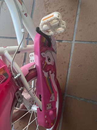 Bicicleta infantil Unicornio rosa y blanca