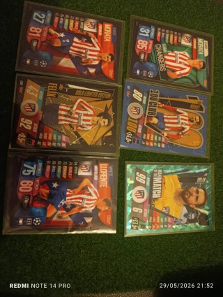 Cartas de fútbol - Morata, Félix, Llorente, Oblak