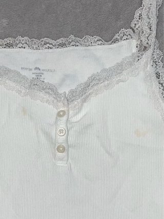 Brandy Melville Top Blanco Encaje