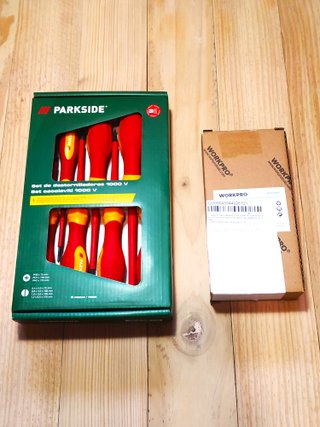 Tijeras WORKPRO +Destornilladores PARKSIDE 1.000v