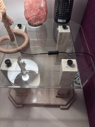 Juego Mesa Centro y Apoyo Cristal y marmol