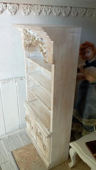 Libreria/credenza Shabby Chic casa bambole 1:12