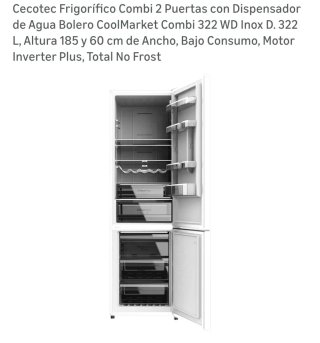 Frigorífico Cecotec Inox con dispensador de agua
