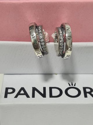 Pendientes Pandora Doble Aro Plata