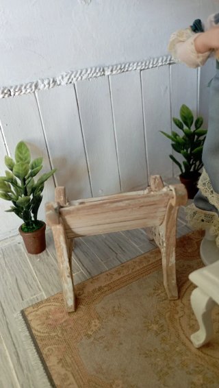Panchina casa bambole 1:12 Shabby Chic