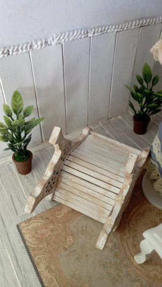Panchina casa bambole 1:12 Shabby Chic