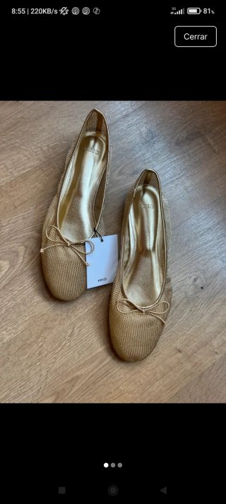 Bailarinas mesh doradas Mango nuevas con etiquetas