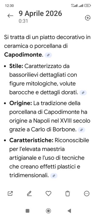 Piatto Capodimonte pregiato Porcellana 229/A