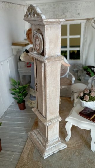 Orologio a pendolo casa bambole 1:12 Shabby Chic