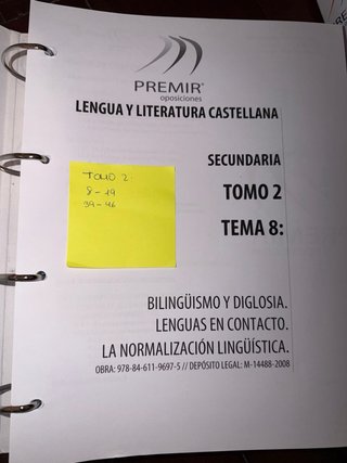 Temario Oposiciones Secundaria Lengua