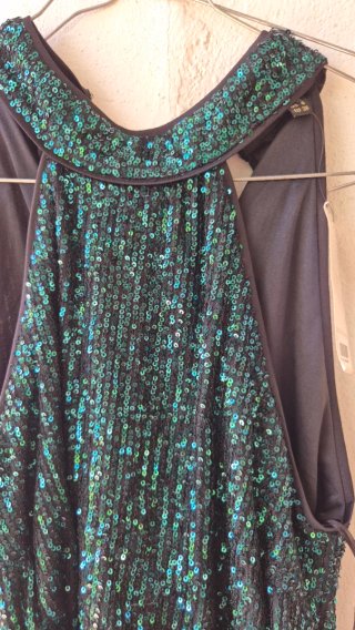 Abito con paillettes verde/blu