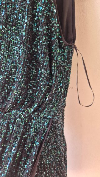 Abito con paillettes verde/blu