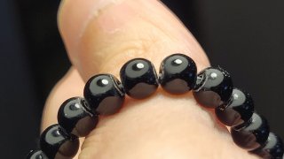 Collar Cuentas Piedra Obsidiana Unisex