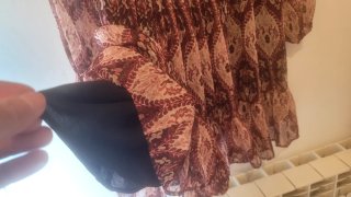 Vestido estampado marrón y rosa
