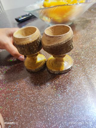 Bicchierini vintage in legno
