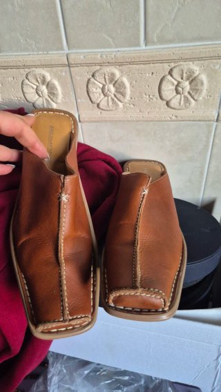 Sabot donna in pelle marrone