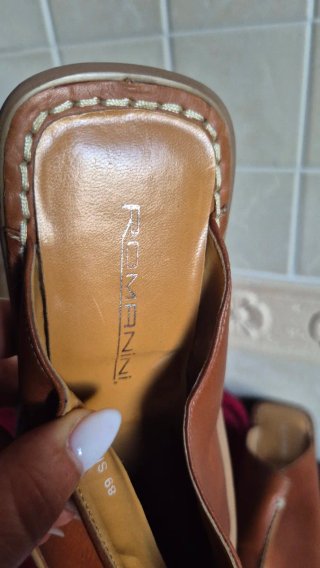 Sabot donna in pelle marrone