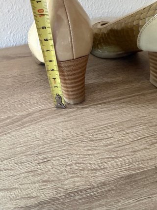 Zapatos Pitillos Beige y Dorado