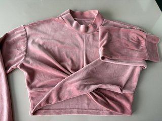 Sudadera corta rosa invierno