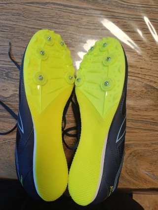 Zapatillas atletismo kalenji azules y verdes