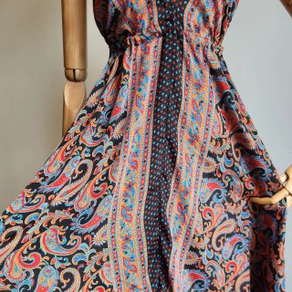 Vestito Lungo Boho Schiena Scoperta Seta Art