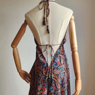 Vestito Lungo Boho Schiena Scoperta Seta Art