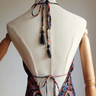 Vestito Lungo Boho Schiena Scoperta Seta Art