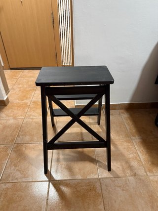 Escalera Taburete Negra Plegable