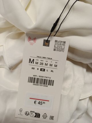 Vestido Zara blanco M