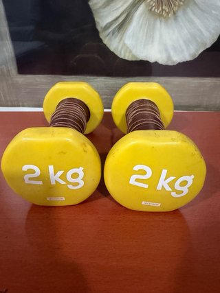 2 Mancuernas DOMYOS 2kg Amarillas