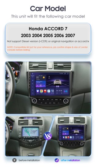 Pantalla radio de coche para Honda ACCORD 7