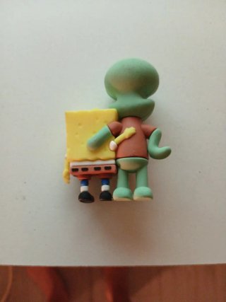 Llavero Bob Esponja y Calamardo