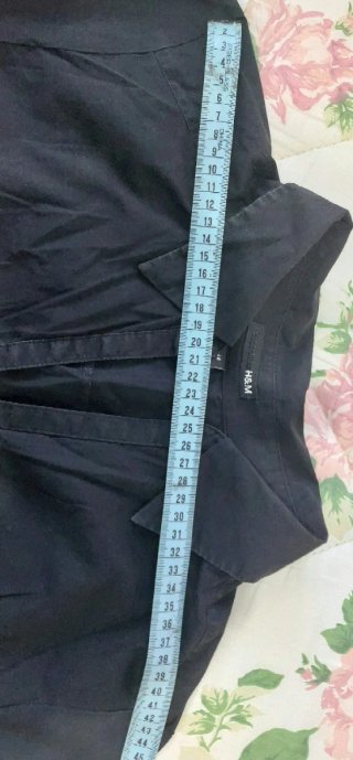 Camisa H&M Negra Manga 3/4 Talla 46